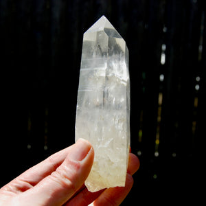 RARE Lightning Strike Isis Face Golden Sun Lemurian Seed Crystal, Yellow Sulfur Quartz Starbrary, Brazil