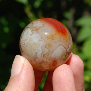 Red Sardonyx Banded Agate Crystal Sphere