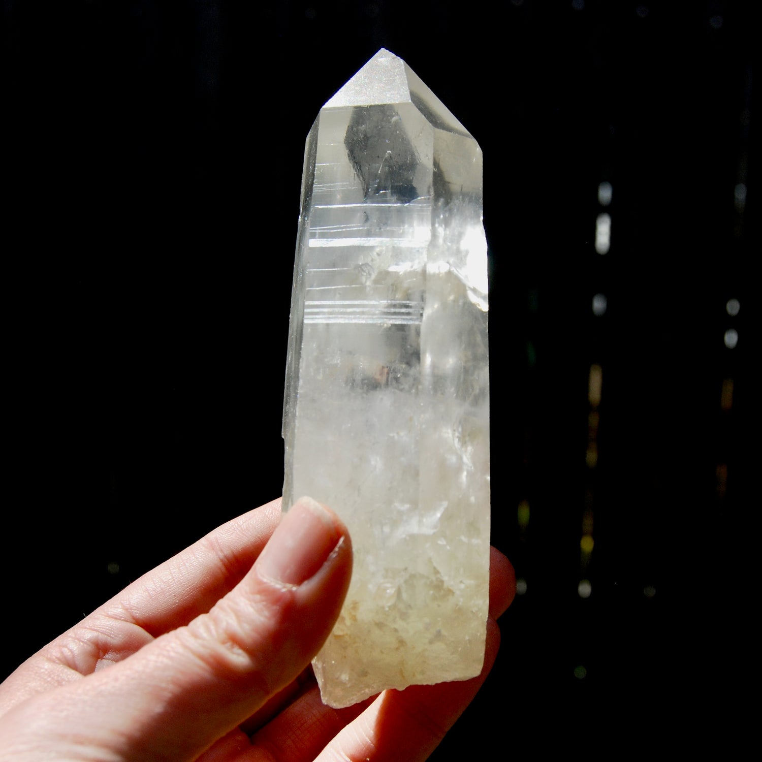 RARE Lightning Strike Isis Face Golden Sun Lemurian Seed Crystal, Yellow Sulfur Quartz Starbrary, Brazil