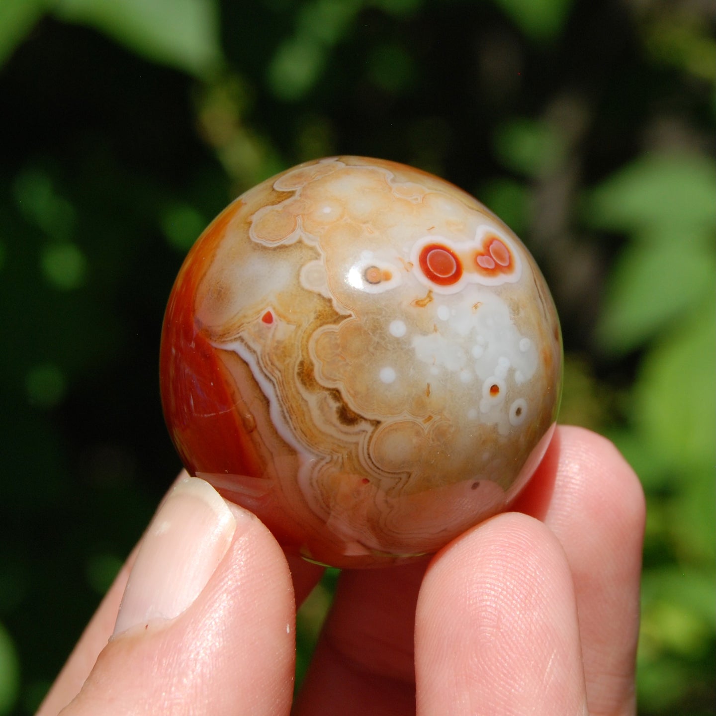 Red Sardonyx Banded Agate Crystal Sphere