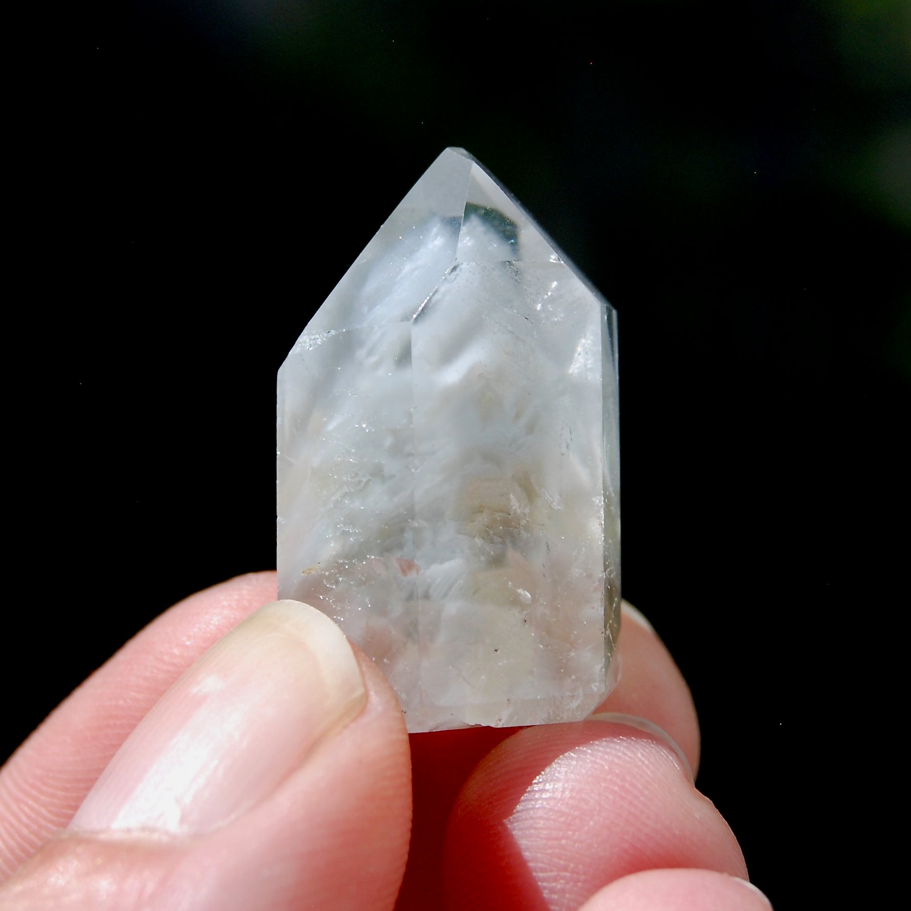 Blue Amphibole Quartz Crystal Tower