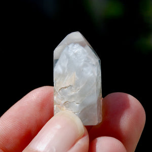 Blue Amphibole Quartz Crystal Tower