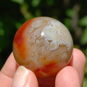 Red Sardonyx Banded Agate Crystal Sphere