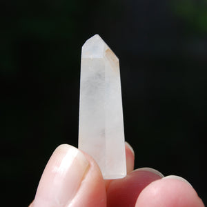 White Amphibole Quartz Crystal Mini Tower, Angel Phantom Quartz, Brazil