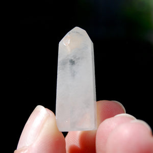 White Amphibole Quartz Crystal Mini Tower, Angel Phantom Quartz, Brazil