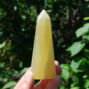 Lemon Calcite Crystal Obelisk Tower