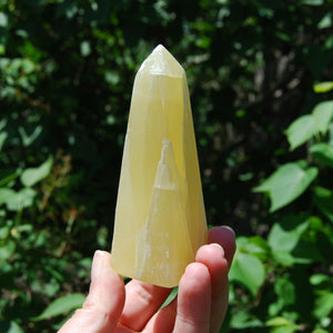 Lemon Calcite Crystal Obelisk Tower