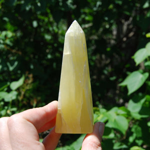 Lemon Calcite Crystal Obelisk Tower