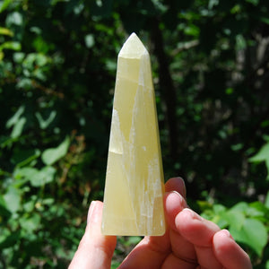 Lemon Calcite Crystal Obelisk Tower