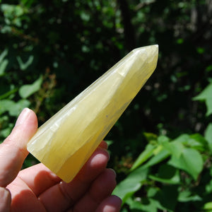 Lemon Calcite Crystal Obelisk Tower