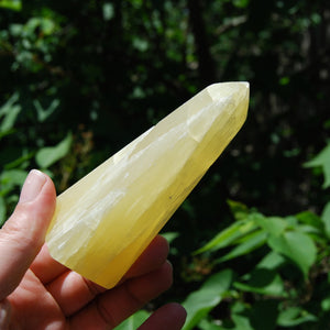 Lemon Calcite Crystal Obelisk Tower