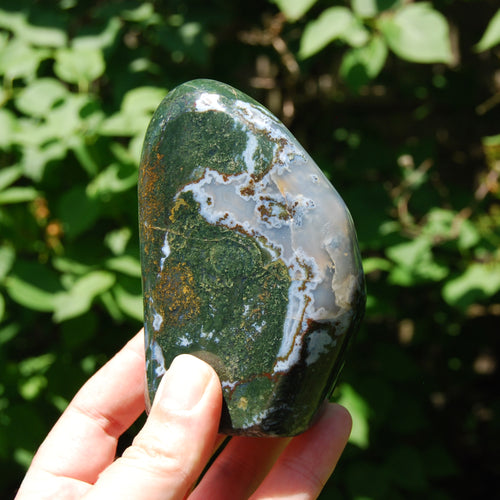 Large Moss Agate Crystal Freeform Tower