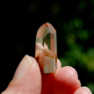 Blue Red Amphibole Quartz Crystal Mini Tower, Blue Angel Phantom Quartz