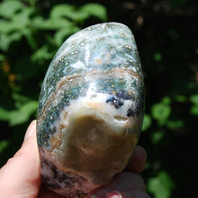 Load image into Gallery viewer, Large Orbicular Ocean Jasper Crystal Freeform Tower
