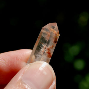 Blue Red Amphibole Quartz Crystal Mini Tower, Blue Angel Phantom Quartz