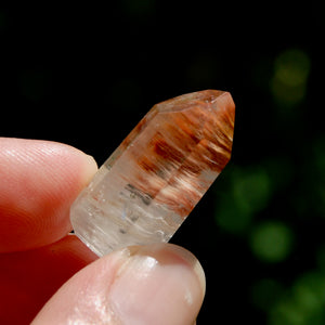 Blue Red Amphibole Quartz Crystal Mini Tower, Blue Angel Phantom Quartz