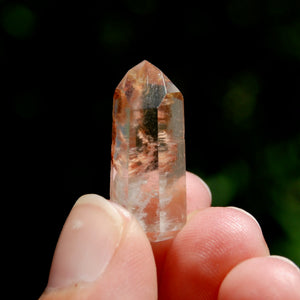 Blue Red Amphibole Quartz Crystal Mini Tower, Blue Angel Phantom Quartz