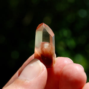 Blue Red Amphibole Quartz Crystal Mini Tower, Blue Angel Phantom Quartz