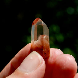 Blue Red Amphibole Quartz Crystal Mini Tower, Blue Angel Phantom Quartz