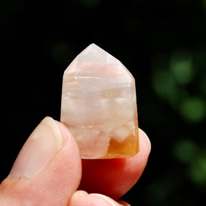 White Amphibole Quartz Crystal Mini Tower, Angel Phantom Quartz