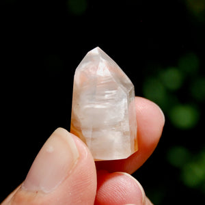 White Amphibole Quartz Crystal Mini Tower, Angel Phantom Quartz