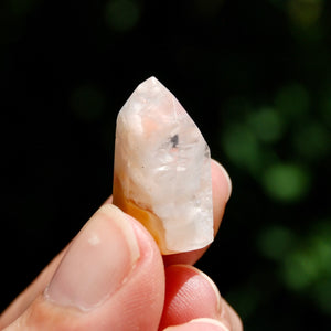 White Amphibole Quartz Crystal Mini Tower, Angel Phantom Quartz