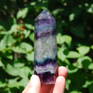 Blue Purple Fluorite Crystal Tower