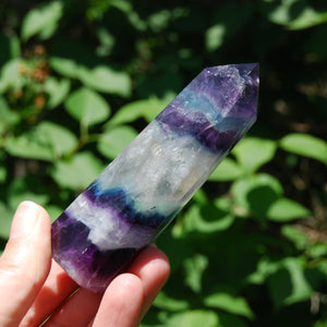 Blue Purple Fluorite Crystal Tower