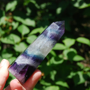 Blue Purple Fluorite Crystal Tower