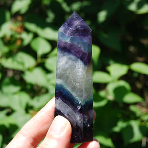 Blue Purple Fluorite Crystal Tower