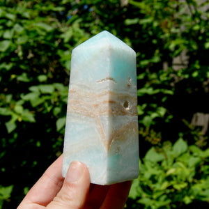 Caribbean Blue Calcite Crystal Tower