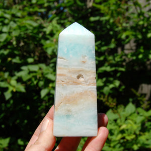 Caribbean Blue Calcite Crystal Tower