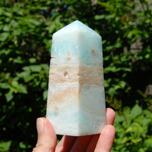 Caribbean Blue Calcite Crystal Tower