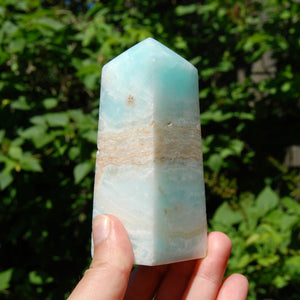 Caribbean Blue Calcite Crystal Tower