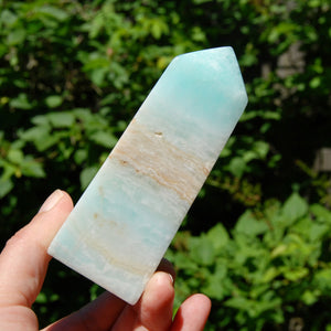 Caribbean Blue Calcite Crystal Tower