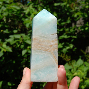 Caribbean Blue Calcite Crystal Tower