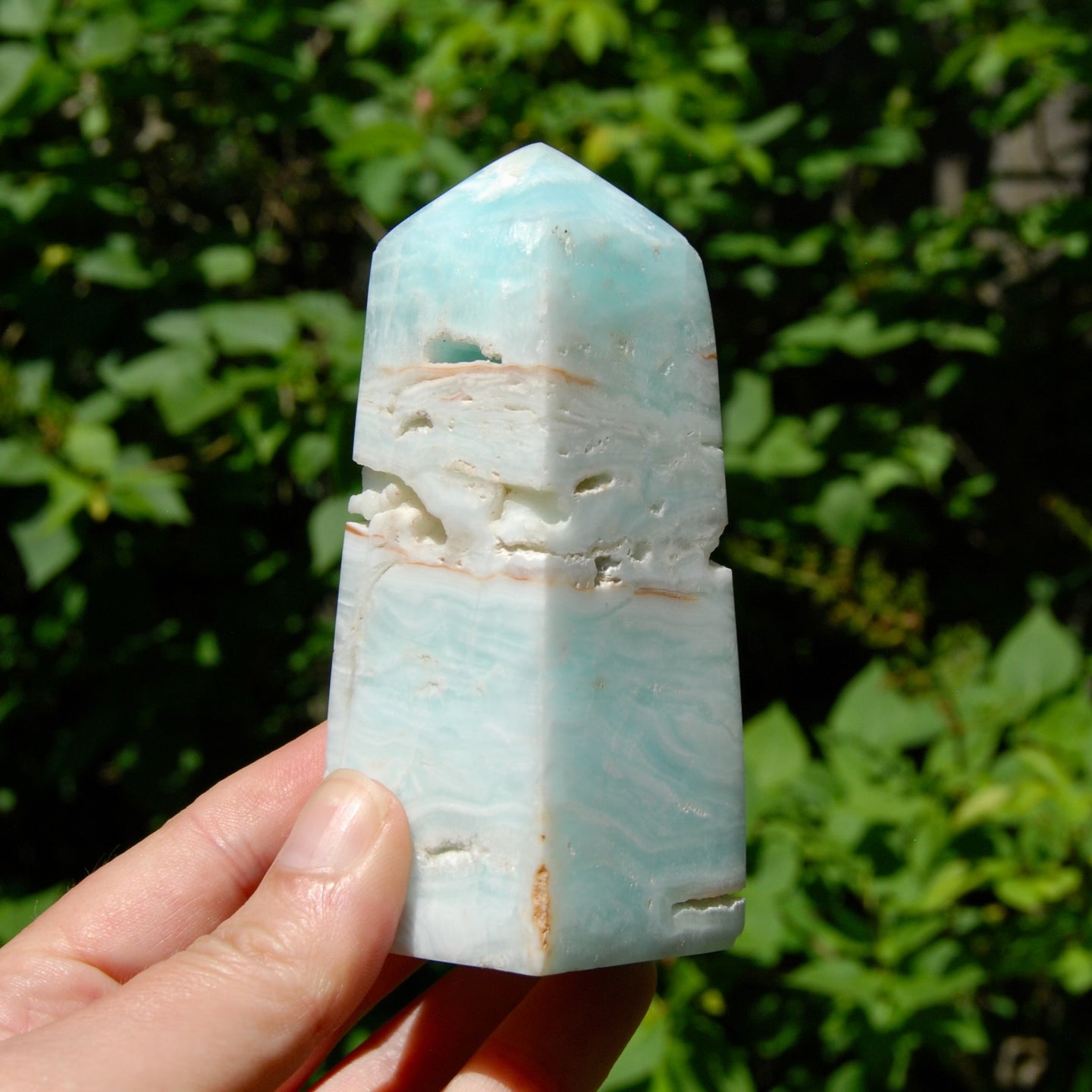 Caribbean Blue Calcite Crystal Tower