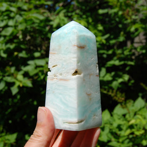 Caribbean Blue Calcite Crystal Tower