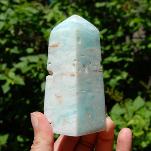 Caribbean Blue Calcite Crystal Tower