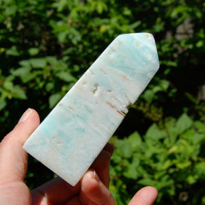 Caribbean Blue Calcite Crystal Tower