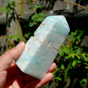 Caribbean Blue Calcite Crystal Tower