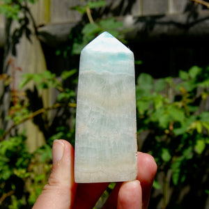 Caribbean Blue Calcite Crystal Tower