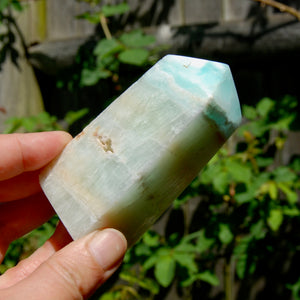 Caribbean Blue Calcite Crystal Tower