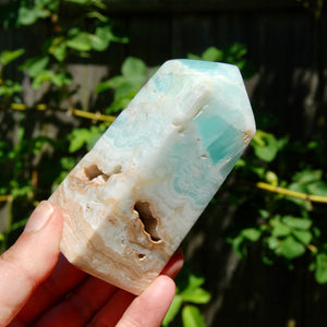 Caribbean Blue Calcite Crystal Tower