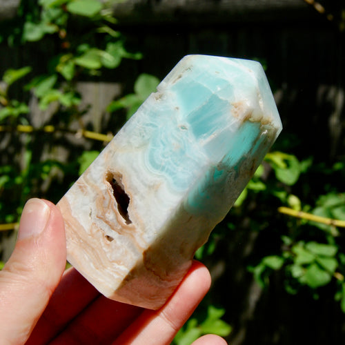 Caribbean Blue Calcite Crystal Tower