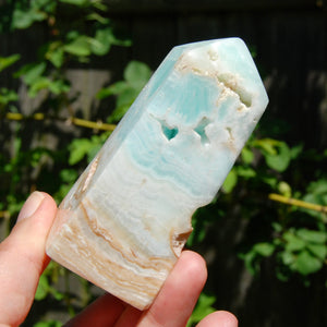 Caribbean Blue Calcite Crystal Tower