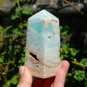 Caribbean Blue Calcite Crystal Tower