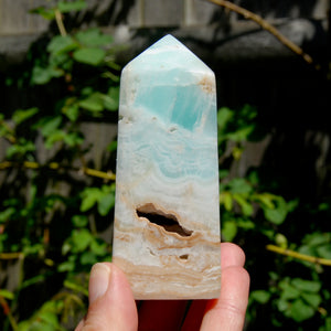 Caribbean Blue Calcite Crystal Tower