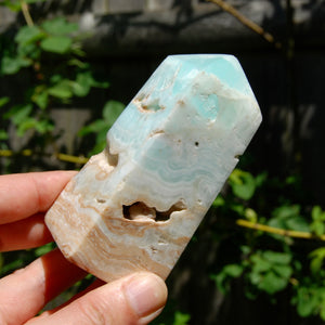 Caribbean Blue Calcite Crystal Tower