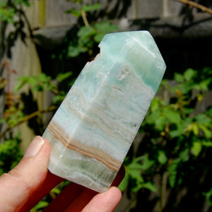 Caribbean Blue Calcite Crystal Tower